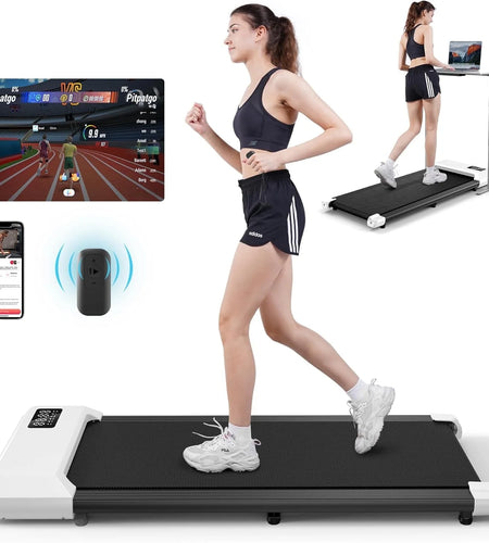 Walking Pad, Walking Treadmill under Desk Treadmill 2 in 1 for Home/Office with Remote Control, Small Treadmill with LED Display(White)