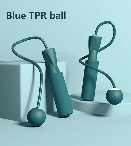 Cordless Jump Rope with Heavy Balls Sports Fitness Training Rapid Speed Skipping Rope Adjustable Home Gym Equipment