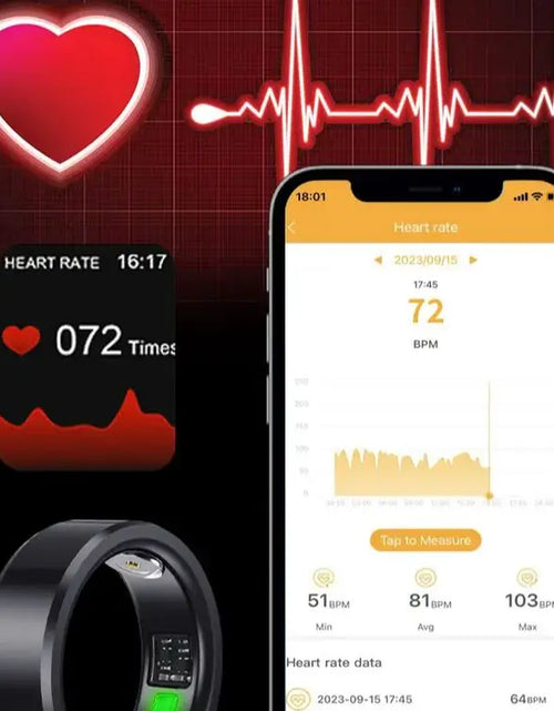 Load image into Gallery viewer, NEW Smart Ring Activity Tracker Blood Oxygen Blood Pressure Heart Rate Sleep Monitor Waterproof Heart Men Women Smart Finger

