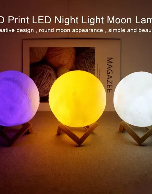 Load image into Gallery viewer, LED Moon Light Night Light Battery Powered Star Light Bedroom Decoration Night Light Children&#39;S Gift 8Cm Moon Light
