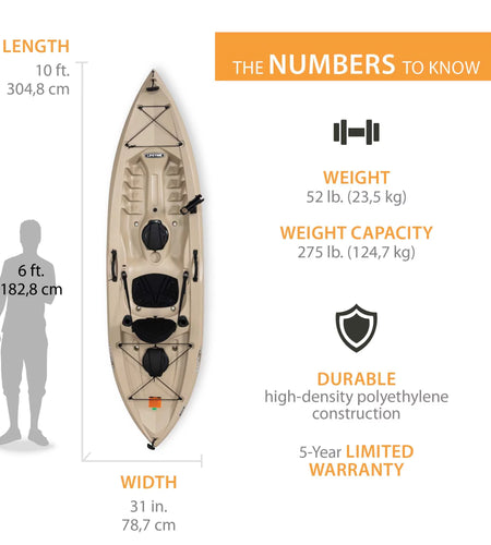 Tamarack Angler 10 Ft Fishing Kayak (Paddle Included), 90508