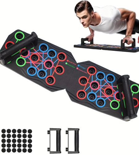 1Pc Multifunctional Push up Board, Portable Foldable Push-Up Board, Home Workout Equipment, for Chest Muscle Exercise