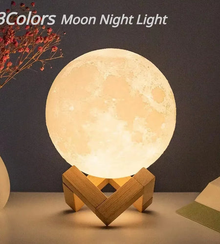 LED Moon Light Night Light Battery Powered Star Light Bedroom Decoration Night Light Children'S Gift 8Cm Moon Light