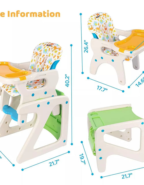 Load image into Gallery viewer, SEJOY High Chairs for Babies Toddlers 3-In-1 Baby High Chair Adjustable Backrest Infant Baby Feeding Chair for Eating
