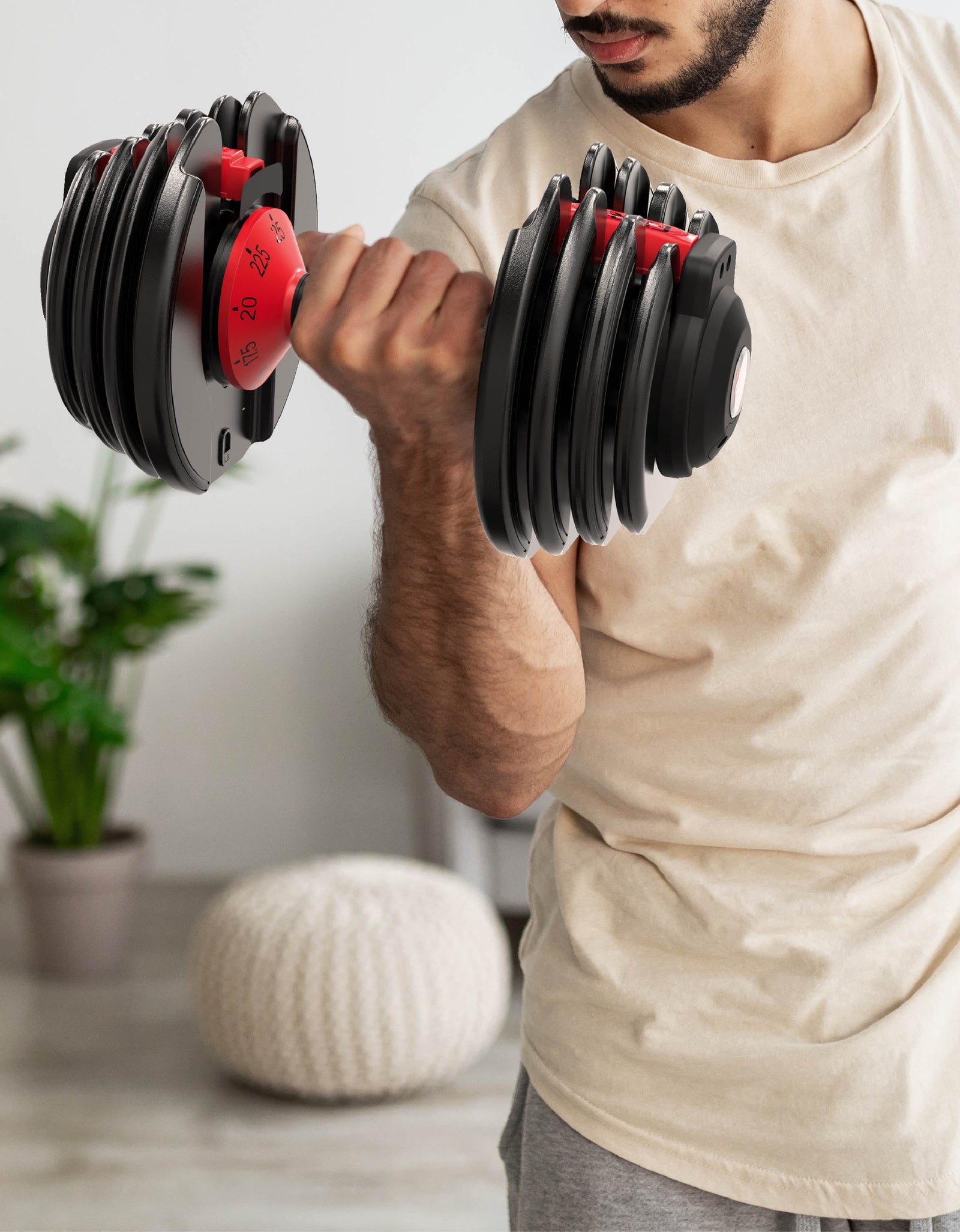 Smartbell 2-Pack, Two 25Lbs. Quick-Select 9 in 1 Adjustable Dumbbell for Home Gym, 5-25Lbs. Weight in 2.5Lbs Increments