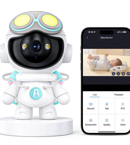 Baby Monitor, 360° Wireless 5G Nanny Cam with Safety Alerts, 4MP HD Wifi Camera for Human & Pet Detection, Home Security Camera with Two-Way Audio, Motion Tracking, IR Night Vision, Sleep Tracking
