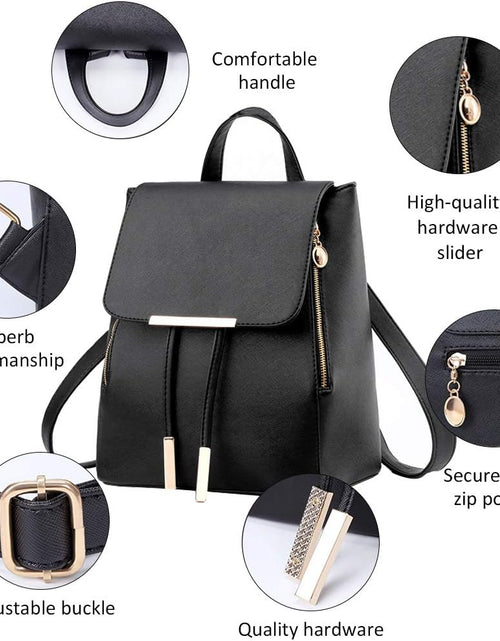 Load image into Gallery viewer, Womens Bag Backpack Purse PU Leather Zipper Bags Fashion Casual Rucksack Satchel and Handbag…
