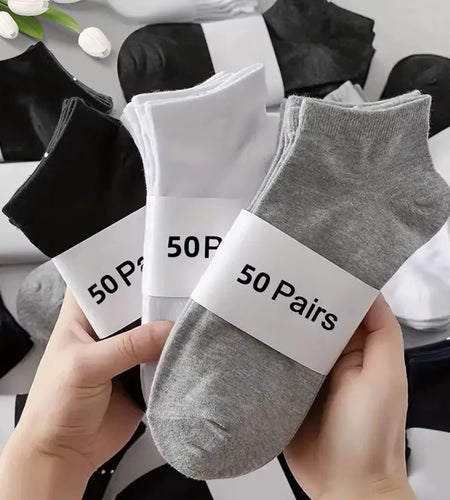 10/20/30/40/50 Pairs of Breathable Deodorant Men'S Low Cut Ankle Socks - Sweat Wicking and Comfortable Summer Wear