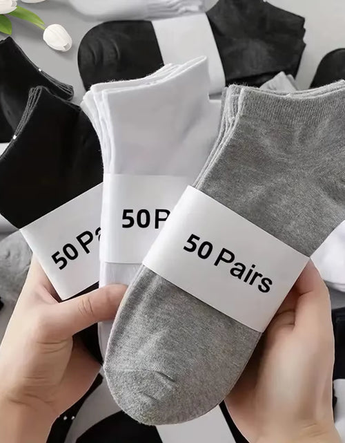 Load image into Gallery viewer, 10/20/30/40/50 Pairs of Breathable Deodorant Men&#39;S Low Cut Ankle Socks - Sweat Wicking and Comfortable Summer Wear
