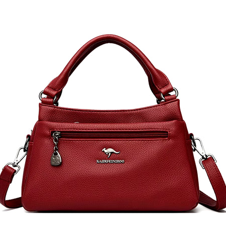 Luxury 100% Top Layer Cowhide Handbag Solid Color Designer Brand Women'S Crossbody Bags Exquisite Hardware LOGO Shoulder Bags