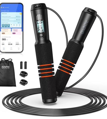 Smart Jump Rope, Fitness Skipping Rope with APP Data Analysis and HD LCD Display
