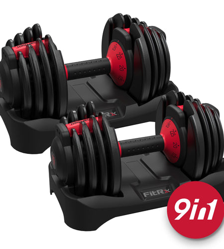 Smartbell 2-Pack, Two 25Lbs. Quick-Select 9 in 1 Adjustable Dumbbell for Home Gym, 5-25Lbs. Weight in 2.5Lbs Increments