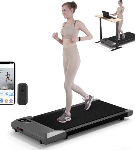 2024 Upgrade Walking Pad - Raceable Smart under Desk Treadmill with Rewards Program, Quick Setup, 2.5HP, App/Remote Control, LED