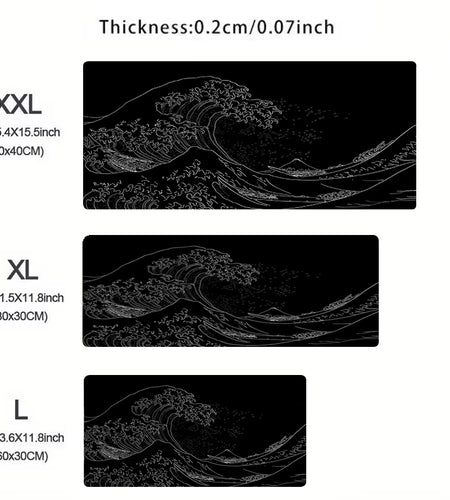 Mousepad Computer XL Mousepads Keyboard Pad Mouse Mat Japan Black Sea Wave Gamer Soft Office Carpet Table Mat Desktop Mouse Pad