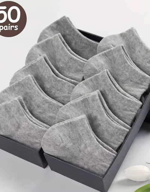 Load image into Gallery viewer, 10/20/30/40/50 Pairs of Breathable Deodorant Men&#39;S Low Cut Ankle Socks - Sweat Wicking and Comfortable Summer Wear
