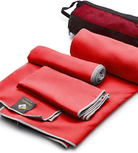 Quick Dry Towel - 3 Size Pack of Lightweight Microfiber Travel Towels W/Bag - Fast Drying Towel Set for Camping, Beach, Gym, Backpacking, Sports, Yoga & Swim Use