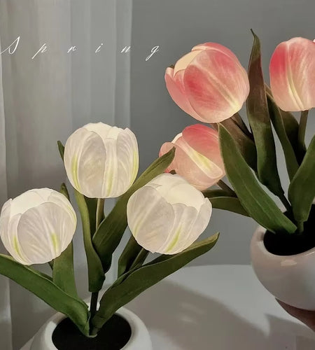 LED Tulip Lamp Night Simulation Flower Atmosphere Desk Light Room Table Decoration Lamp Gift for Girl Friend