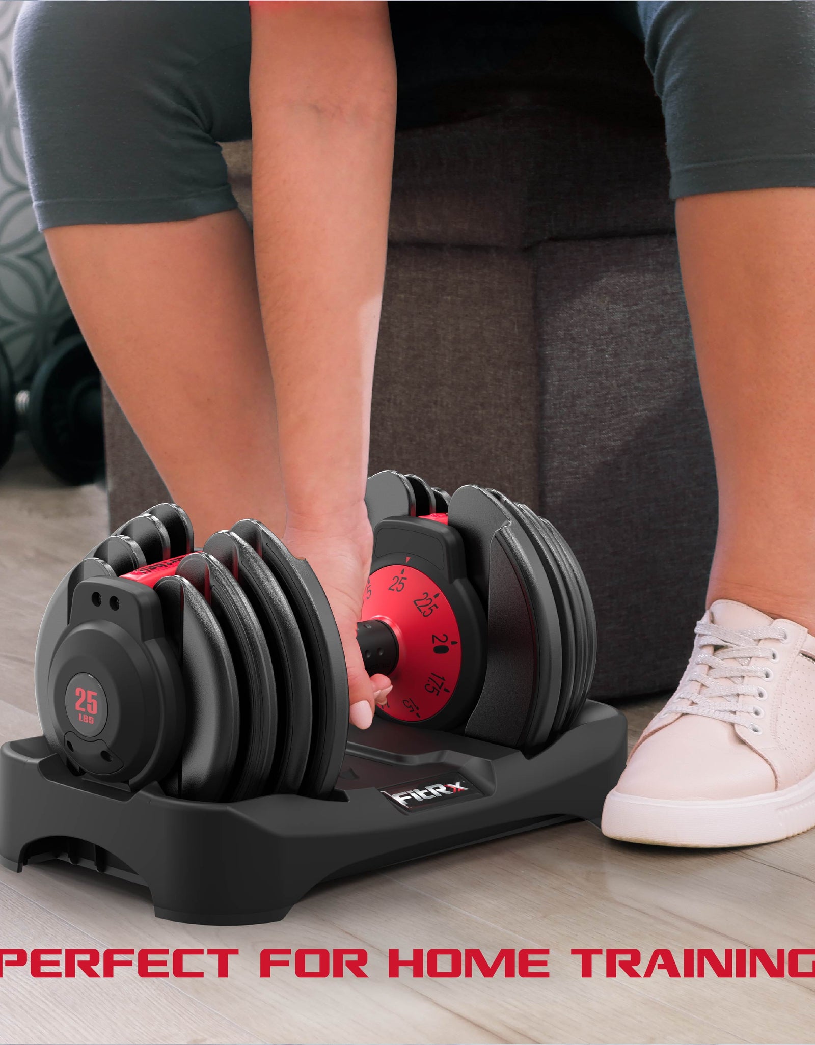 Smartbell 2-Pack, Two 25Lbs. Quick-Select 9 in 1 Adjustable Dumbbell for Home Gym, 5-25Lbs. Weight in 2.5Lbs Increments
