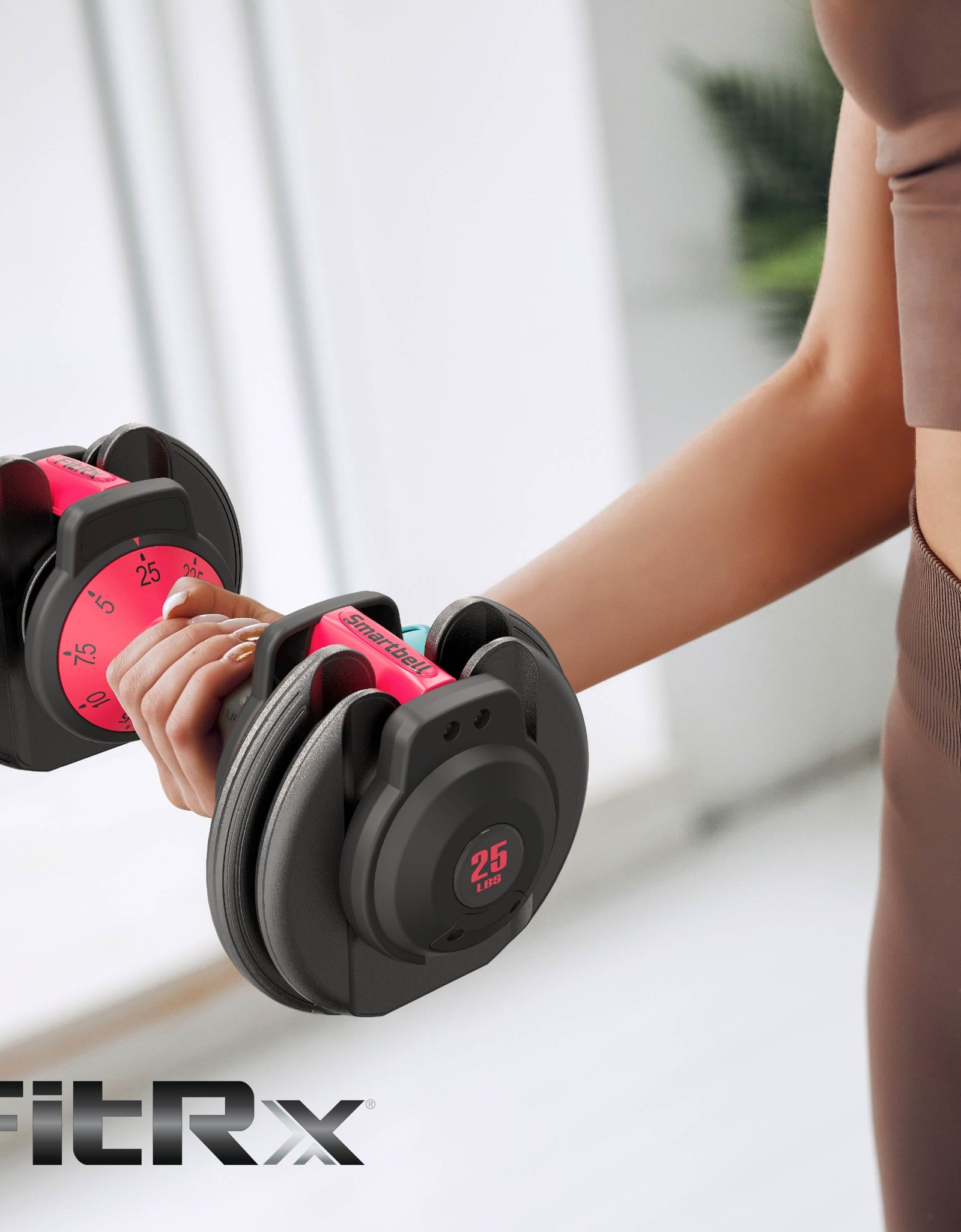 Smartbell 2-Pack, Two 25Lbs. Quick-Select 9 in 1 Adjustable Dumbbell for Home Gym, 5-25Lbs. Weight in 2.5Lbs Increments